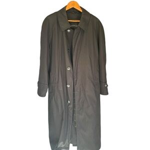Stafford Single Breasted Black Trench Coat Size 40 Short with Removable Lining